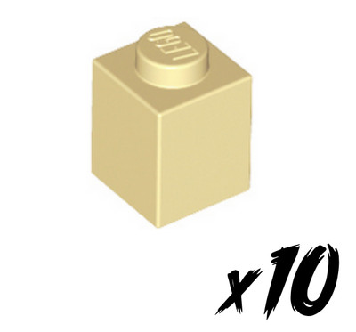 10x LEGO 3005   1x1 Stein   Brick   beige   tan