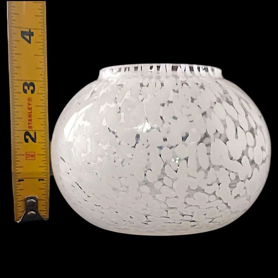 Thomas O Brien Arte Vaso Bolha de Vidro Castiçal Vintage Moderno Branco Confete - Imagem 2 de 4