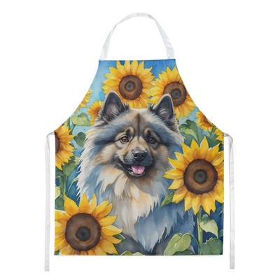 Keeshond in Sunflowers Apron Cooking Kitchen Server Baking Crafts Gardening for