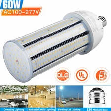 UL 60W LED Corn Light Bulb 9000Lm 5000K E39 Mogul Base Garden Shop Highbay Lamp