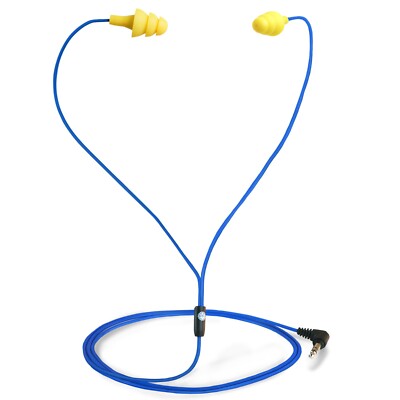 Plugfones Basic Earplug-Earbud Hybrid - Noise Reducing Earphones - Yellow