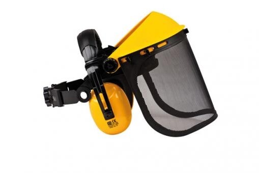Combinazione protezione udito e viso testa regolabile per taglie da 52 a 63 cm