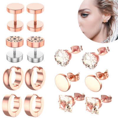 2Pcs/Set Stretcher Fake Tragus Cartilage Ear Plugs 316L Steel