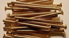 #10-24 X 4" FLAT HEAD SLOTTED MACHINE SCREWS BRASS SELECT QTY