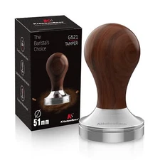 Coffee Tamper 51mm Espresso Tamper Metal Espresso Pressure Tamper Wooden Coff...