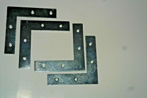Lot of 96-4" Flat Corner Iron Braces Zinc Plated Steel 7/8" Wide 1.75 mm thick - Picture 3 of 3