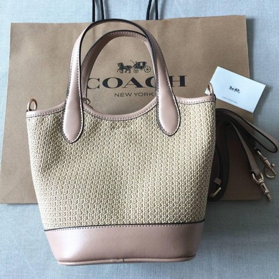 COACH Bag CR351 Beige Handbag Hannah Bucket Bag Shoulder Bag JP 