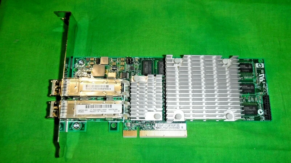 HP 468349-001 468330-001 Rev. B Dual Port 10GbE PCI-E Server Adapter W/SFPs - Image 2 of 4
