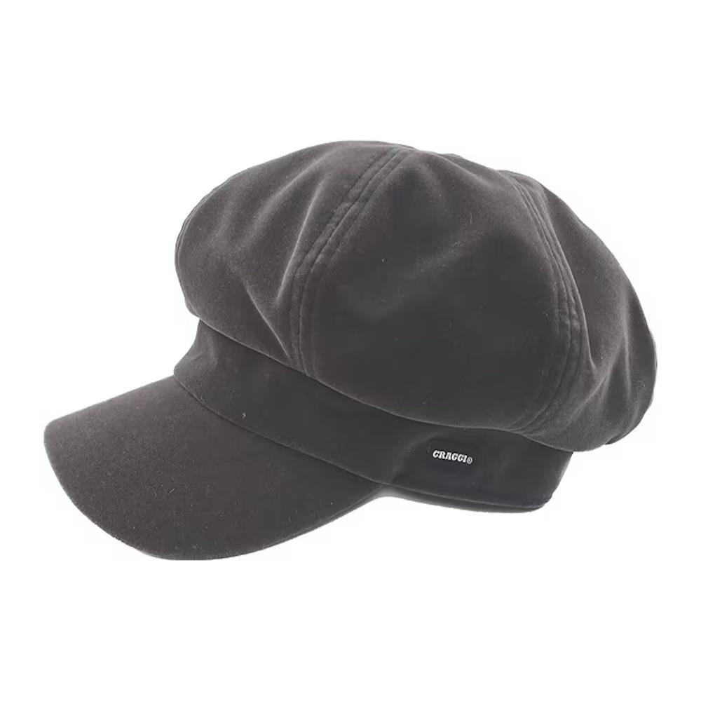 Baker Boy Hat Craggi Velvet Style Cap Ladies Mens Vintage Soft Cap Dark Grey