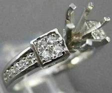 ESTATE .36CT DIAMOND 14KT WHITE GOLD SIX PRONG SEMI MOUNT ENGAGEMENT RING #16091