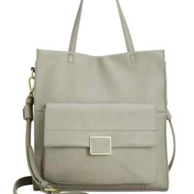 KENNETH COLE Christie Backpack Convertible Shoulder-bag Large Leather Grey NWT