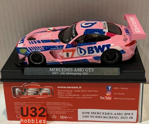 SLOT CAR NSR 0298 MERCEDES - AMG GT3 #8 24H.NURBURGRING 2021 BWT