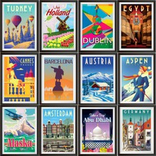 Travel Views Retro Full 5D Diamond Painting Embroidery Cross Art Kits Craft Gift