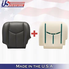 2003 -07 Chevy 2500 HD Driver Bottom Vinyl Seat Cover and Foam Cushion Dark Gray