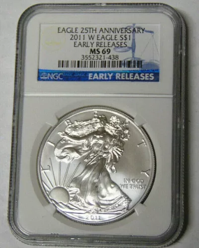 NGC MS69 2011-W American Silver Eagle Dollar Early Releases #3552321-438