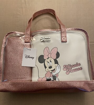 Primark Disney 3 Piece Minnie Mouse Makeup Cosmetic Travel Bag Set NWT