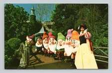 Postcard Snow White 7 Dwarfs Welcome To Fantasyland Disneyland Anaheim CA