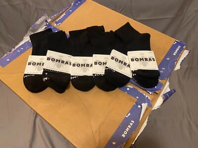 [6 Pack] Bombas Black Quarter Socks