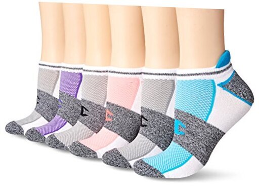 Women's Socks, Performance No Show Socks, Women's 5-9 Grey/Black Assorted