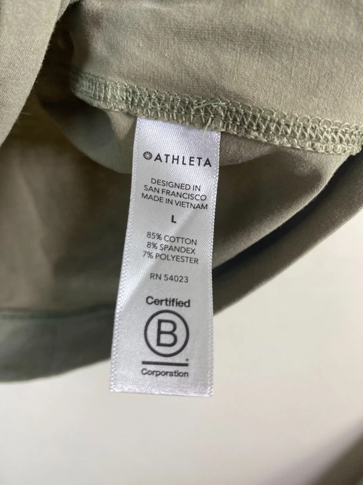 Camiseta sin mangas Athleta Outbound para mujer talla grande oliva sin mangas cuello falso algodón... Foto 4 de 4