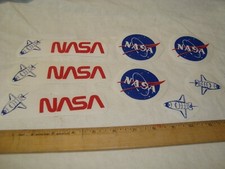 NASA Aeronautics Space Rocket Cotton Fabric Iron-On Patches Appliques Emblems