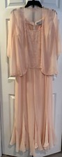 MOTHER OF BRIDE Light PINK DRESS /W BEADED TOP BY CAMERON BLAKE, MON CHERI SZ 10