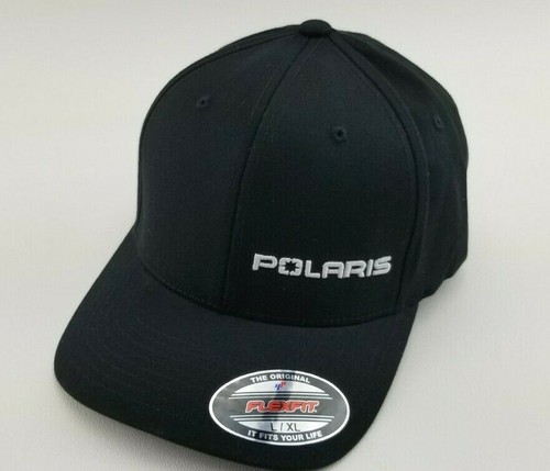 POLARIS RACING FLEX HAT CAP PLAIN BLACK 