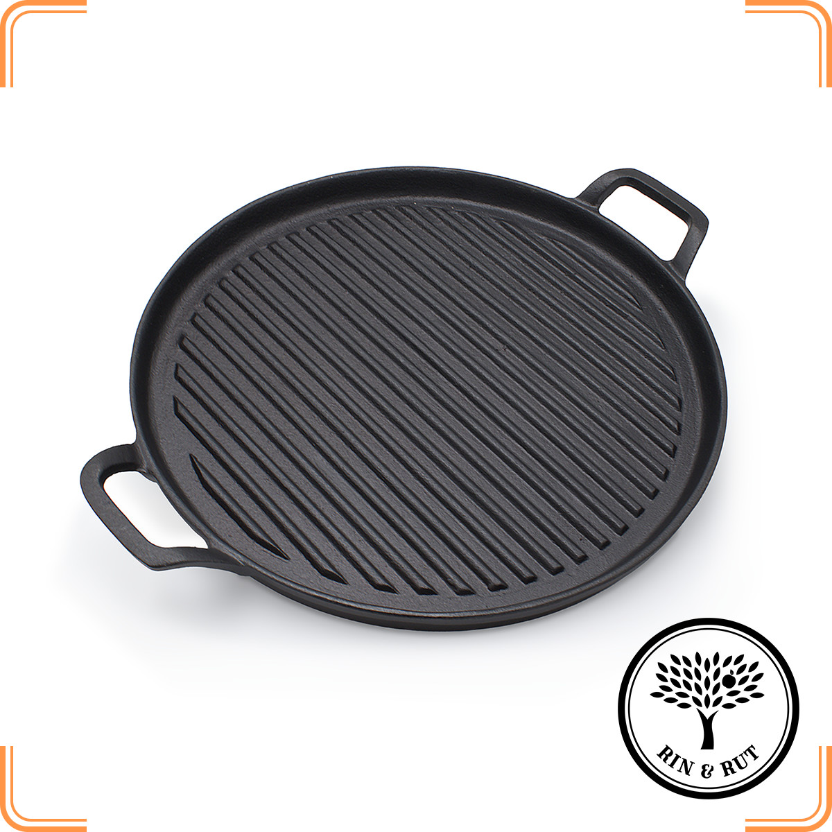 Gusseisen Pfanne - Lagerfeuer Grillplatte - Ø 30 cm - Grillzubehör von Rin&Rut