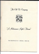 Old Vic  "A Midsummer Night's Dream"  Met. Opera  Playbill  1954  Moira Shearer