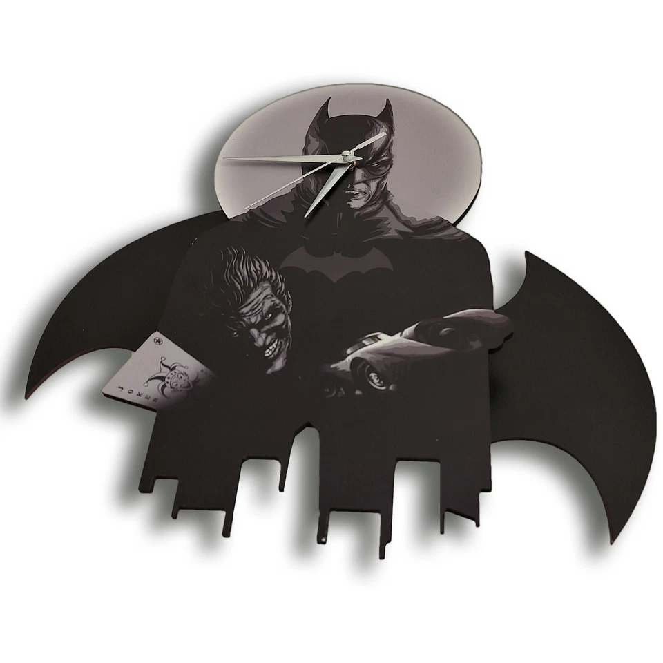 Reloj de Pared Batman Superhéroe Ala Oscilante Reloj Mejor Regalo para Niños y Fans de Murciélagos Foto 2 de 4