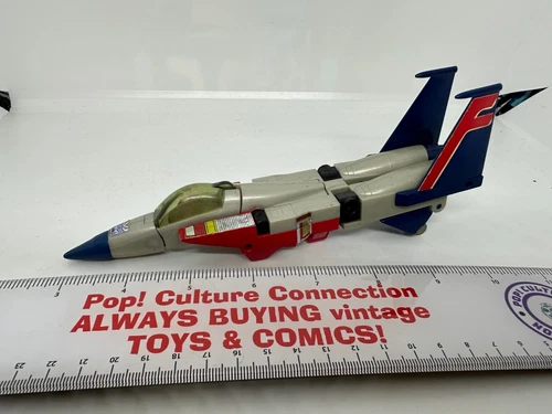 Vintage 1984 Transformers G1 Starscream Figure, Windshield And Tail Fins