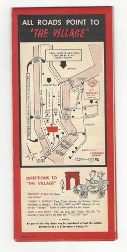 Vintage Street Map Guide GREENWICH VILLAGE, NEW YORK CITY, 1960's Very Rare!! image 2