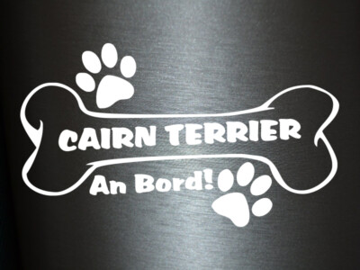 Plott Aufkleber Hundeknochen Cairn Terrier An Bord Pfote Hund Dog Bone