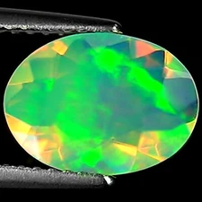 1.28 Ct Natural Ethiopian Faceted Opal Gemstone Multi Color Oval Cut
