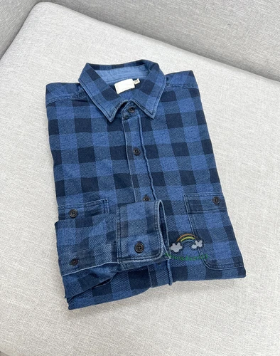 Brandneu Faherty Indigo Buffalo Langarm Strick Jahreszeiten Shirt M L XL - Bild 14 von 15