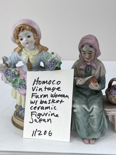 Girl Figurines HOMCO Ceramic harvest WOMAN Occupied Japan apple grape 2 - Picture 10 of 10