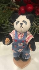 LITTLE GEM FATHER PANDA DEB CANHAM 1995 TEDDY BEAR WITH DISPLAY CASE- VERY RARE 
