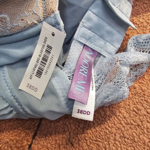 Adore Me Lingerie Ella Contour Underwired Babydoll Lace Cups 38DD Blue Laced W1a - Picture 3 of 7