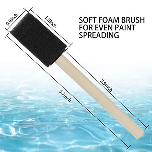 200 Pack 1 inch Foam Brush Sponge Wood Handle Paint Brush Assorted Colors - Picture 2 of 21