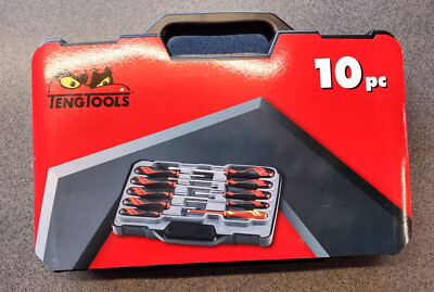 Teng Tools MD910N 10-teiliges Mega Drive Schraubendreher-Set Schlitz, Kreuzschlitz, Pozi