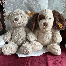 Steiff Soft Cuddly Friends Honey Teddy Bear Peppi Welpe Puppy Plush Pair