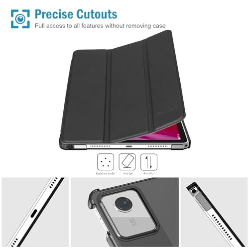 Smart Case for Lenovo Tab M11/Tab K11 LTE 11" 2024 TB330FU with Pen Black - Picture 6 of 8