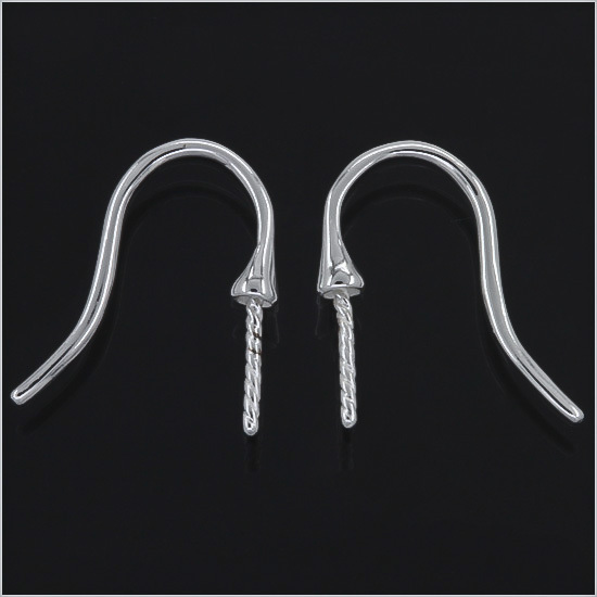 Sterling Silver French Hook Earring Ear Wire with Pearl Cup 97354 eBay