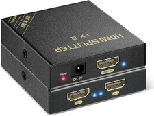 HDMI Splitter 1 in 2 Out 60Hz - HDCP Bypass 2.3, HDR, Dolby/Dts 5.1/7.1 - Compat