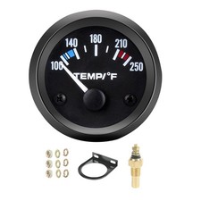 Universal 2 52mm Water Temp Gauge Automotive, 100-250 Temperature with LED