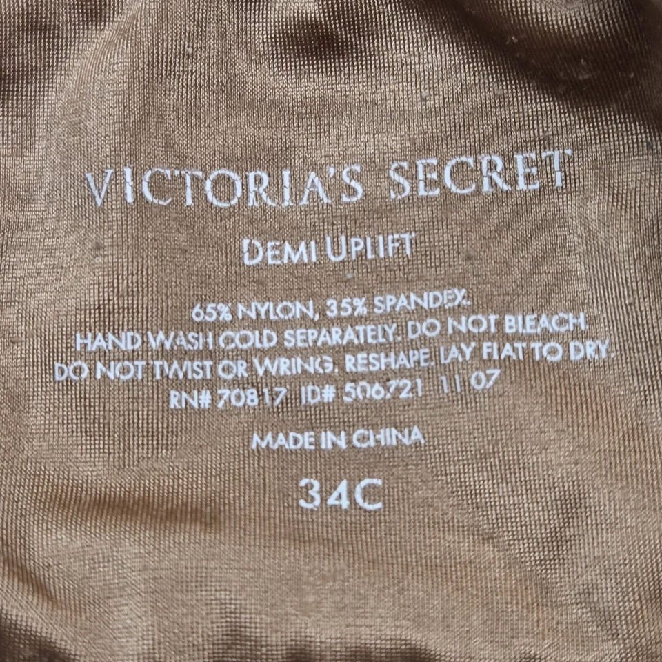 Victoria's Secret женщин бюстгальтер 34C коричневый Demi Uplift футболка на косточках - Изображение 3 из 4