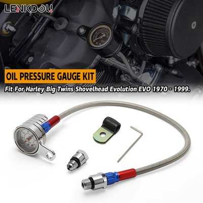 #ad Chrome Oil Pressure Gauge For Harley Big Twins Shovelhead Evolution EVO 1970 99 $42.41