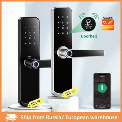 X6 Waterproof Tuya Smartlife Fingerprint WiFi Smart Door Lock With Doorbell Home