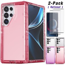 For Samsung S20 S21 S22 S23 S24 S25 Plus Ultra Clear Case Cover Screen Protector