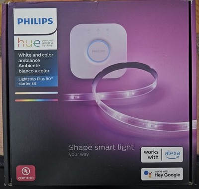 Philips Hue Lightstrip Plus 80'' Starter Kit, White/Color Ambiance, New Sealed